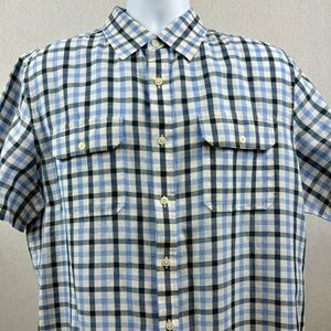 Michael Kors linen, button-down, short sleeve men’s shirt